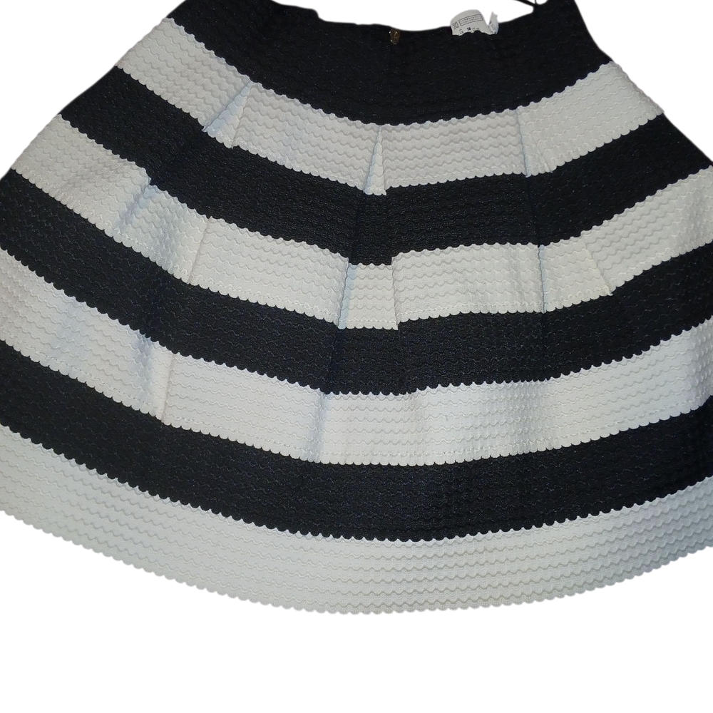 Black and White Striped Women's Skirt
